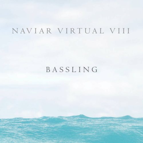 Naviar Virtual VIII album cover. The image is a body of water. The text "NAVIAR VIRTUAL VIII" and "BASSLING" are also present in the image.